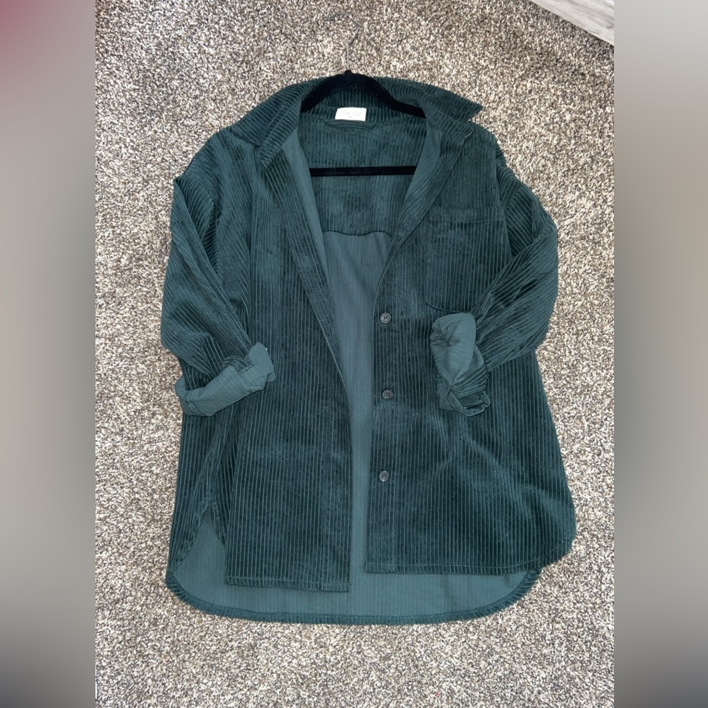 Pink Lily Black Ribbed Corduroy Top